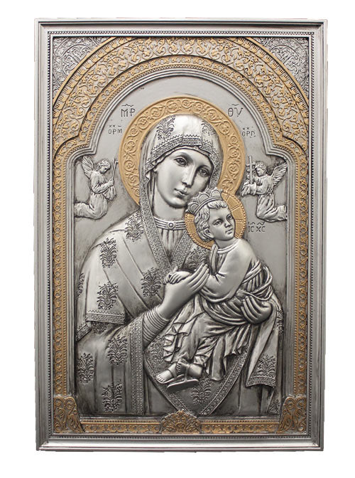 6X9 PERPETUAL HELP PLAQUE IN PEWTER STYLE FINISH - SR-76070-PE