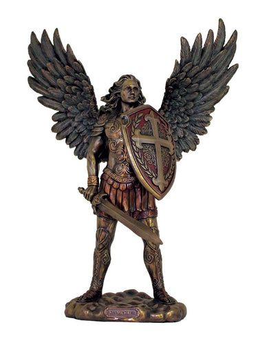 COLD CAST BRONZE SAINT MICHAEL STATUE WITHOUT THE DEVIL