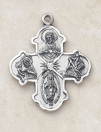 STERLING FOUR-WAY MEDAL - SS4000 - Catholic Book & Gift Store 