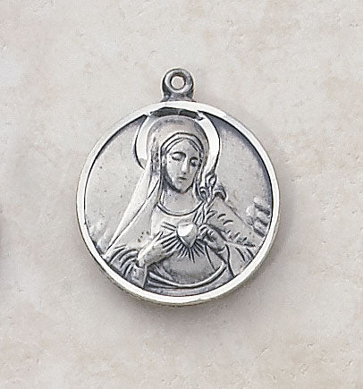 STERLING IMMACULATE HEART OF MEDAL - SS429 - Catholic Book & Gift Store 