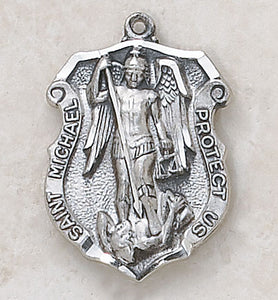 STERLING ST MICHAEL SHIELD/LG - SS9393 - Catholic Book & Gift Store 