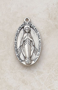 STERLING MIRACULOUS MEDAL/ 1 1/4" - SS9654 - Catholic Book & Gift Store 
