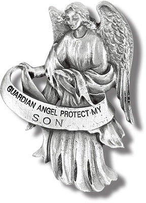 GUARDIAN ANGEL/SON VISOR CLIP - V5081 - Catholic Book & Gift Store 