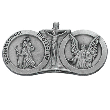ST CHRISTOPHER AND GUARDIAN ANGEL VISOR CLIP