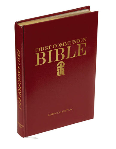 FIRST COMMUNION BIBLE/BURGUNDY LEATHERETTE - WC501 - Catholic Book & Gift Store