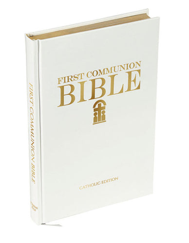 FIRST COMUNION BIBLE/WHITE LEATHERETTE - WC502 - Catholic Book & Gift Store