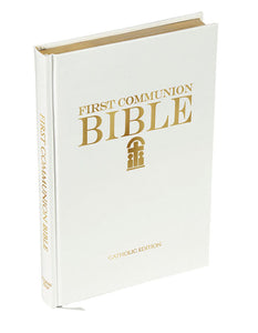 FIRST COMUNION BIBLE/WHITE LEATHERETTE - WC502 - Catholic Book & Gift Store 