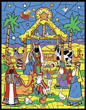 Starlit Manger Color Your Own Advent Calendar