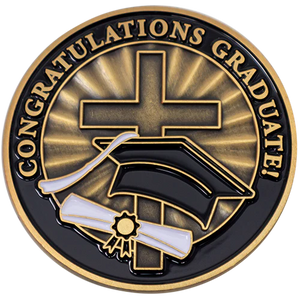 Congratulations Graduate Antique Gold Plated Christian Coin - Daniel 1:17