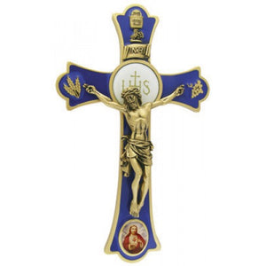 8" HOLY MASS CRUCIFIX W/SACRED HEART (COLORED) - JC-3232-L