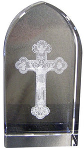 3.25" ETCHED GLASS CRUCIFIX - JC-4401 - Catholic Book & Gift Store 