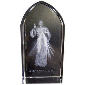 3.25"X1.5" DIVINE MERCY/ETCHED GLASS - JC-4414 - Catholic Book & Gift Store 