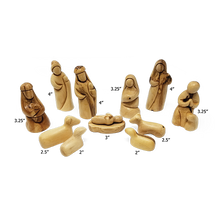 Olive Wood Faceless 12-Piece Nativity Set