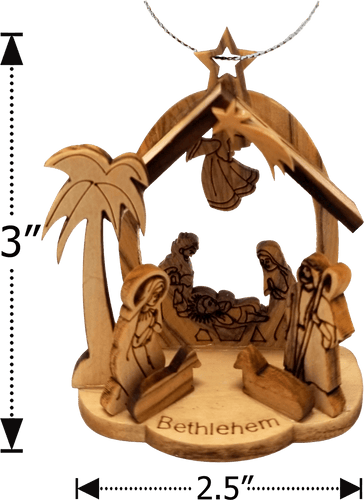 Holy Land Olive Wood Nativity Grotto - Small