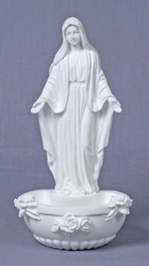 7.5" OUR LADY OF GRACE HOLY WATER FONT - SR-75377-W - Catholic Book & Gift Store 